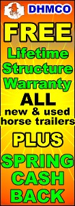 Only at Dixie, Free Lifetime Structure Warranty, PLUS Get Cash Back on 100's of Horse Trailers and Tractors