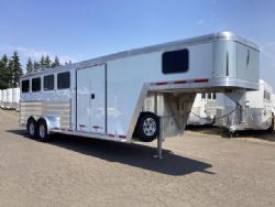 2024 Featherlite 2024 Featherlite 9600 4 Horse Gooseneck w/Premier Tack-7'Tall-50&quot; Slant Wall Dressing Room